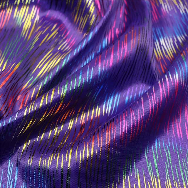 colourful gold hot stamping colorful striped knitted fabric