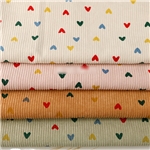 colorful heart printed corduroy fabric