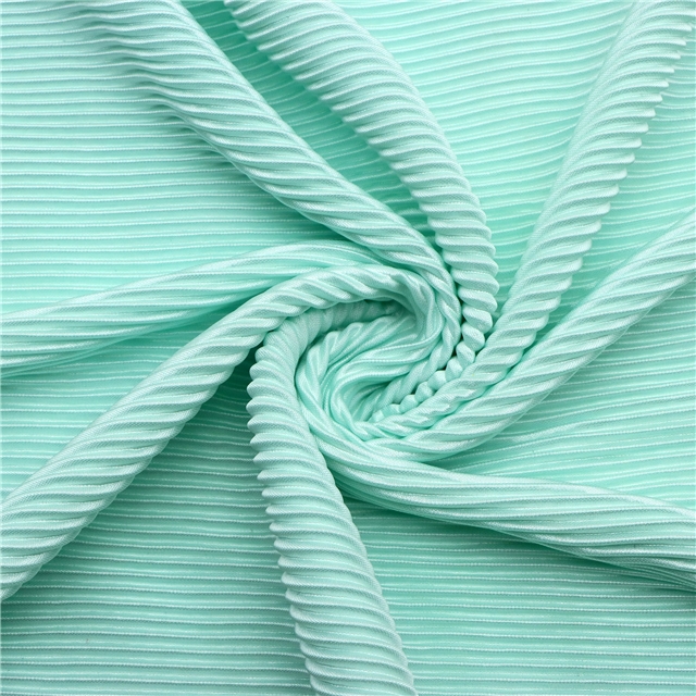 2 ways plain pleated knit fabric 5#light green,50*150cm(19.7*59.1