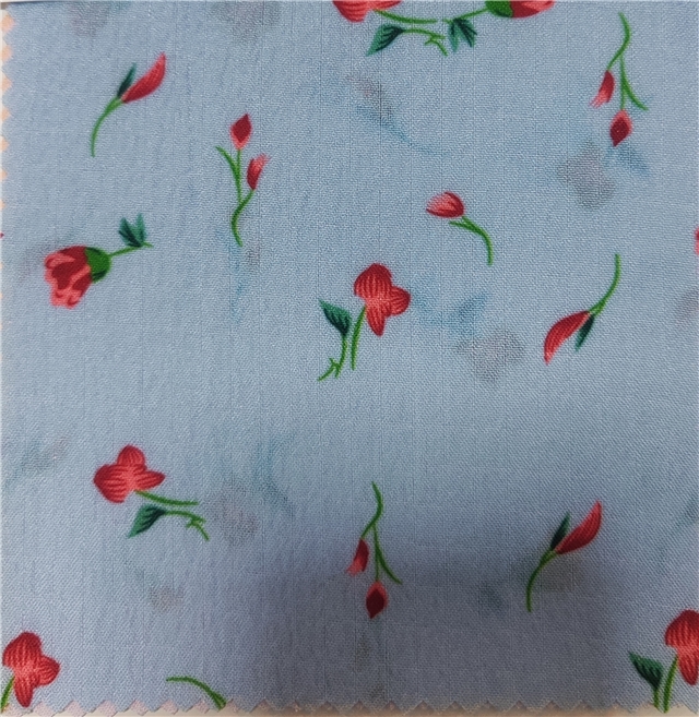 folded printed polyester fabric
