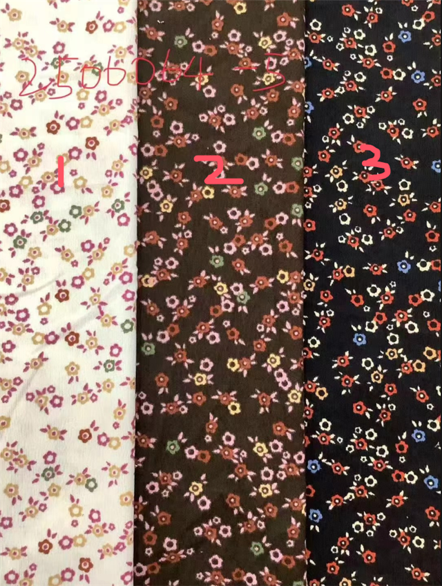floral printed corduroy fabric