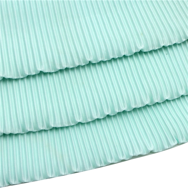 2 ways plain pleated knit fabric