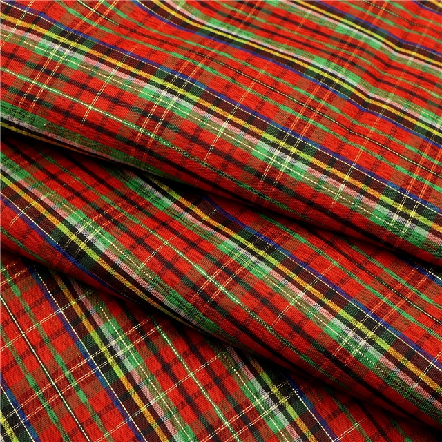 golden thread plaid yarn-dyed fabric