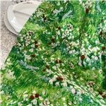 retro splashed ink oil painting forest pure cotton printed fabric