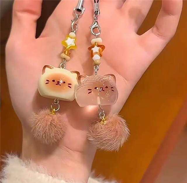 small cat plush  pendant keychain mobile chain