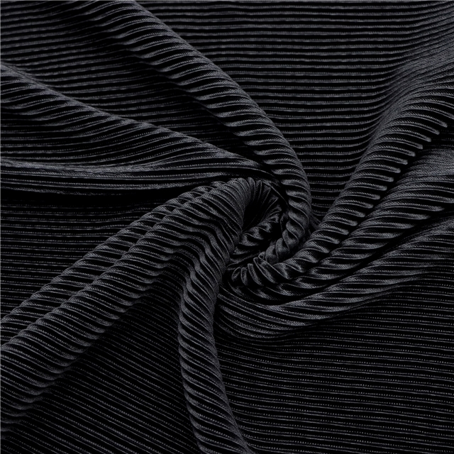 2 ways plain pleated knit fabric 2#black,50*150cm(19.7*59.1