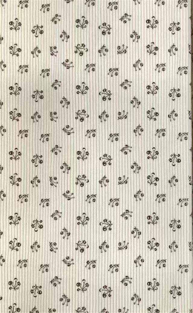 floral printed corduroy fabric