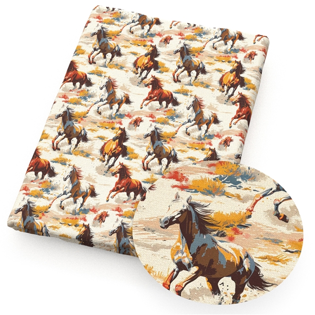 polyester cotton horse series polyester cotton fabric set (4 pcs/set)