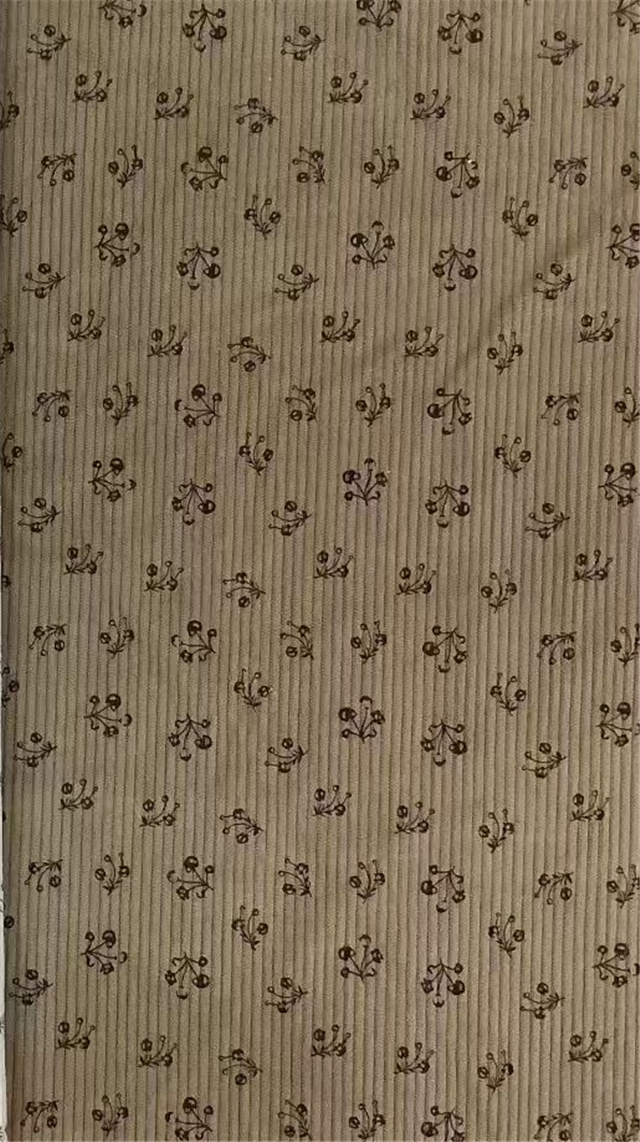 floral printed corduroy fabric