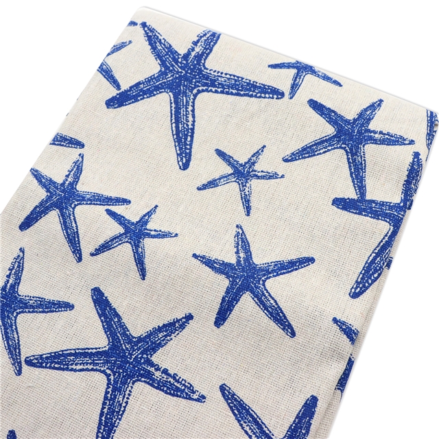 shark starfish printed cotton linen starfish,50*150cm(19.7*59.1