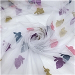 glitter easter bunny mesh fabric