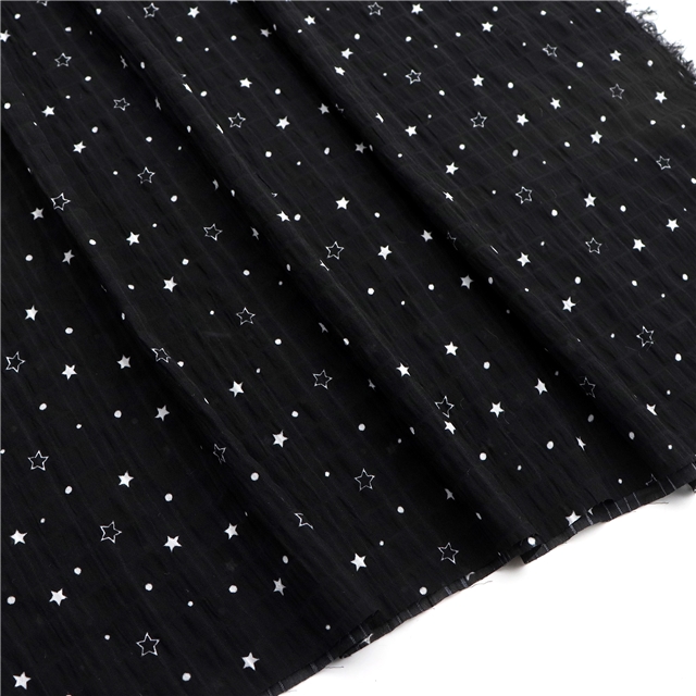 wrinkled watermark dot star chiffon fabric