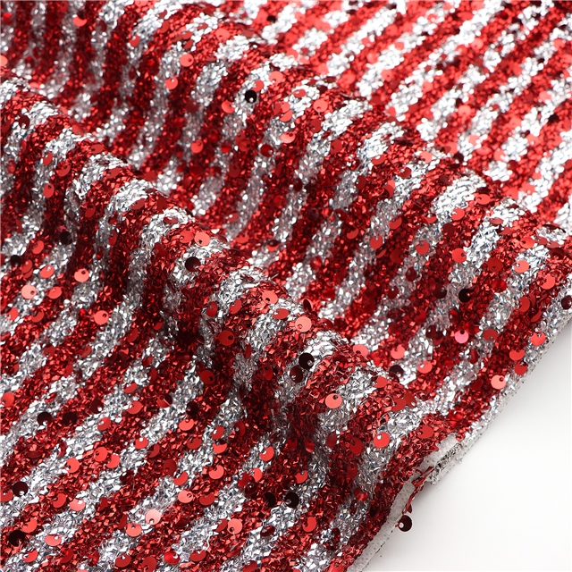sequins scallion fabric 6#red+silver,50*130cm(19.7*51.2