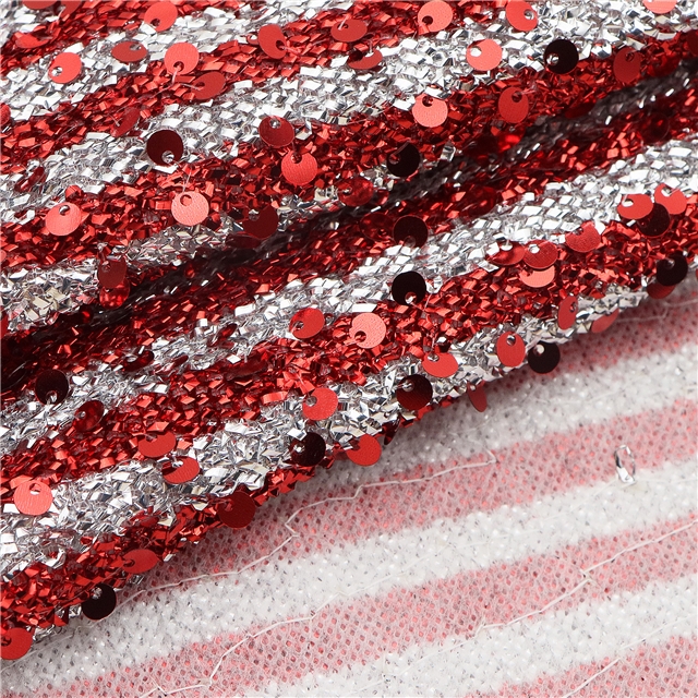 sequins scallion fabric 5#red green silver,50*130cm(19.7*51.2
