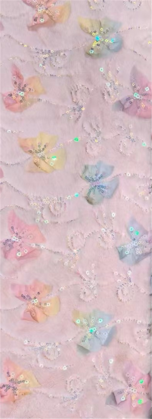 sequins colored butterfly velvet fabric