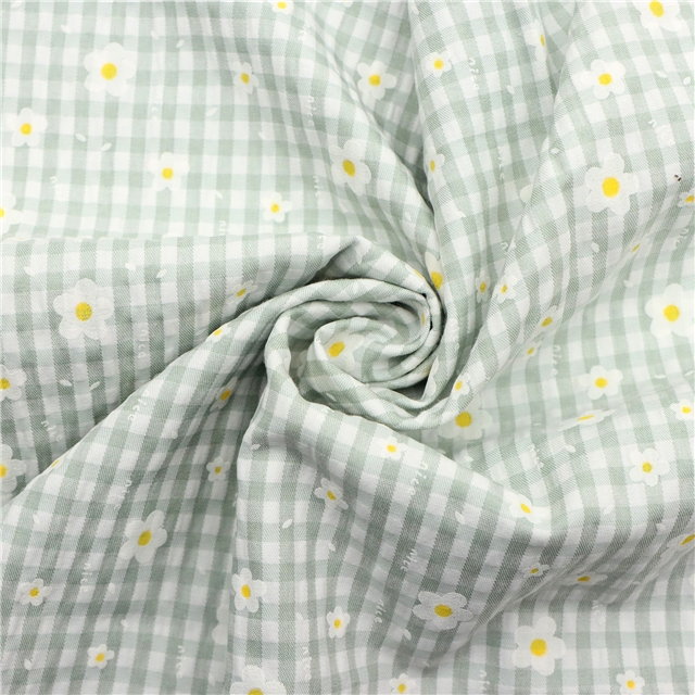 checkered offset printing flower fabric 7#,50*148cm(19.7*58.3