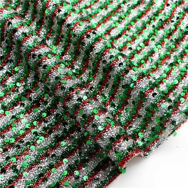 sequins scallion fabric 5#red green silver,50*130cm(19.7*51.2