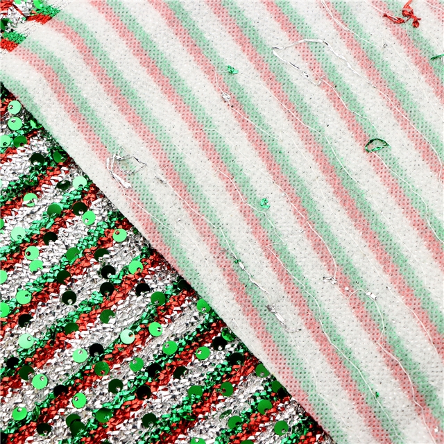 sequins scallion fabric 5#red green silver,50*130cm(19.7*51.2
