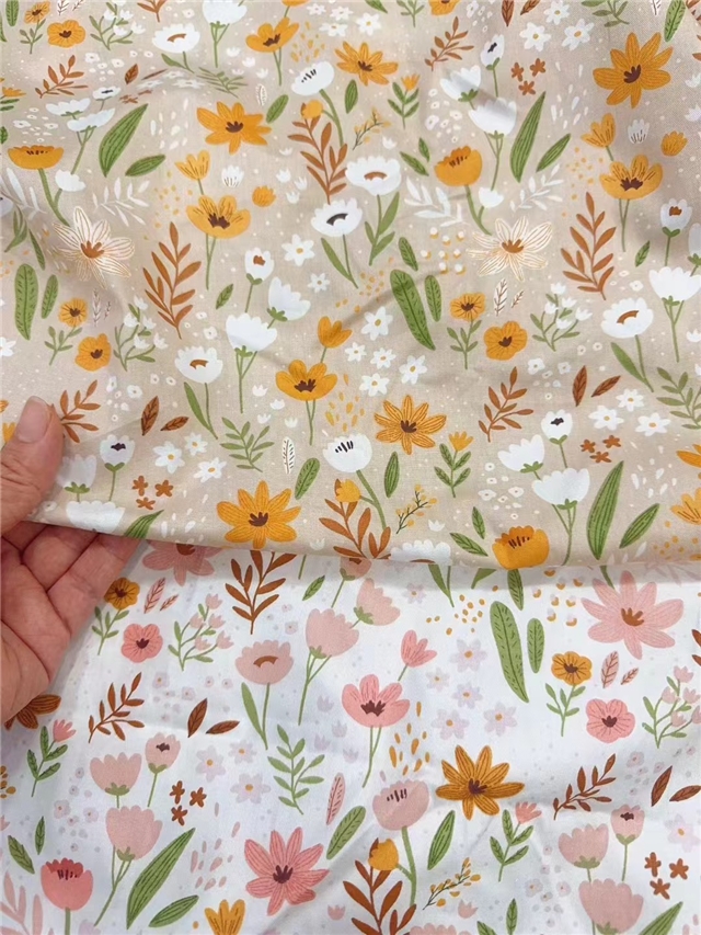 flower 21 cotton twill bottom watermark fabric