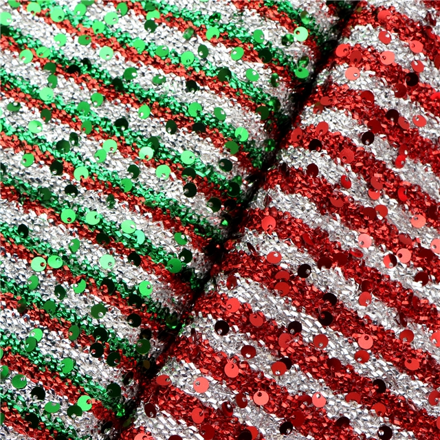 sequins scallion fabric 5#red green silver,50*130cm(19.7*51.2