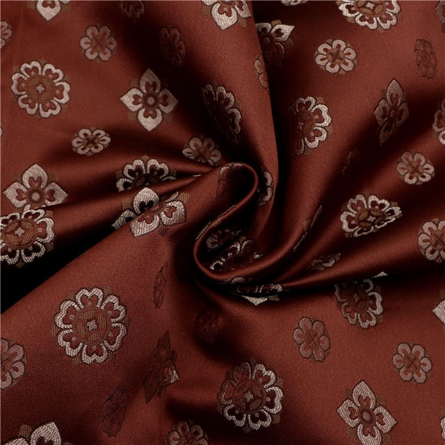 chinese style pipa flower woven brocade jacquard fabric