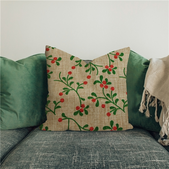 glitter leaf faux linen fabric