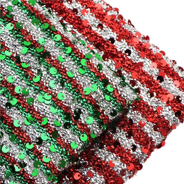 sequins scallion fabric 5#red green silver,50*130cm(19.7*51.2