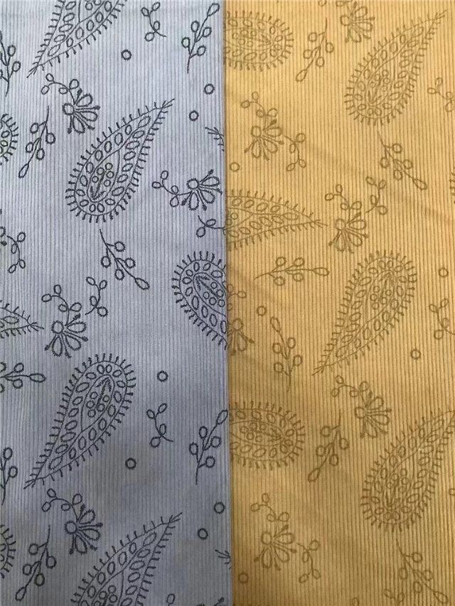 cashew print corduroy fabric