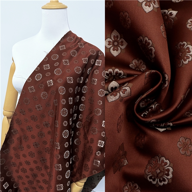 chinese style pipa flower woven brocade jacquard fabric