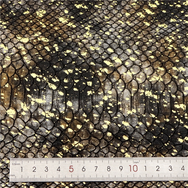 hot stamping silver snake patterned synthetic leather