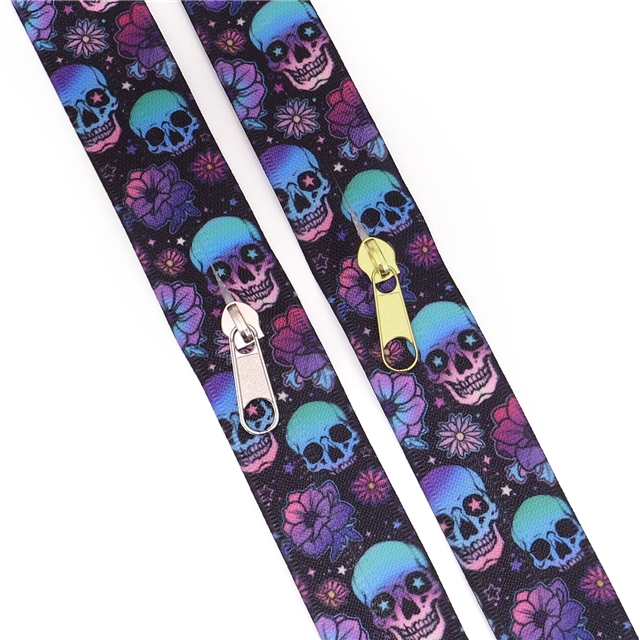 nylon 5# reverse punk skeleton nylon zipper set (zipper 4.5 meters+10 zipper heads）
