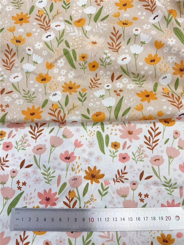 flower 21 cotton twill bottom watermark fabric