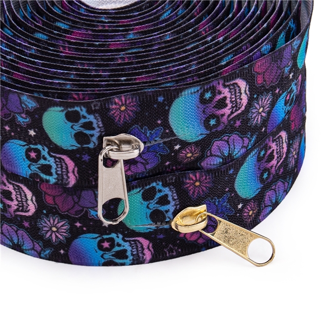 nylon 5# reverse punk skeleton nylon zipper set (zipper 4.5 meters+10 zipper heads）