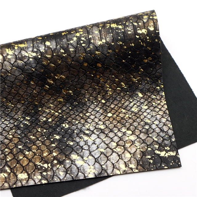 hot stamping silver snake patterned synthetic leather