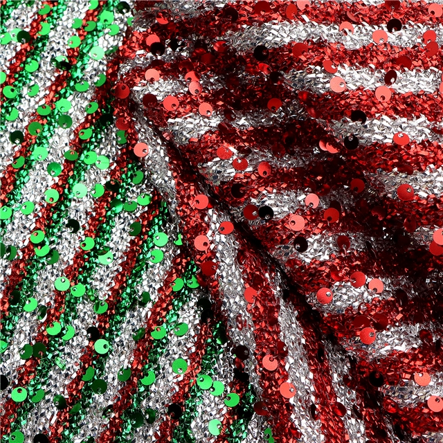 sequins scallion fabric 5#red green silver,50*130cm(19.7*51.2