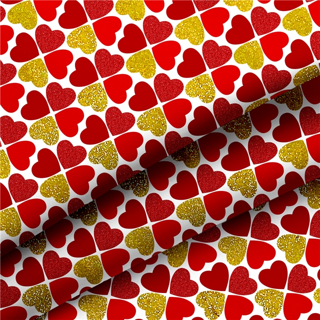 self printed gold foil faux leather fabric