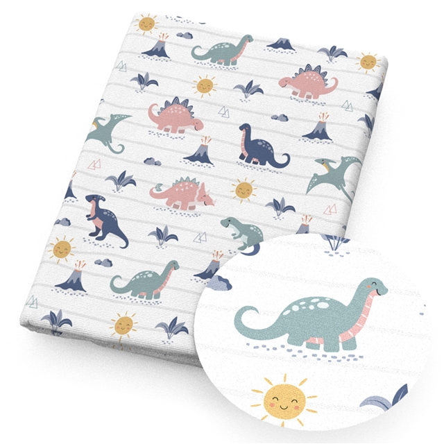 polyester cotton dinosaurs series polyester cotton fabric set (4 pcs/set)