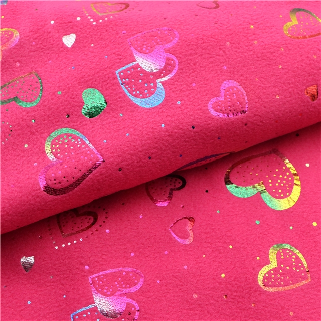 heart hot stamping single-sided fleece fabric
