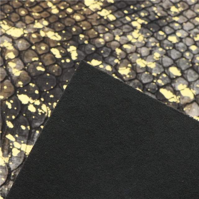 hot stamping silver snake patterned synthetic leather