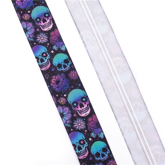 nylon 5# reverse punk skeleton nylon zipper set (zipper 4.5 meters+10 zipper heads）