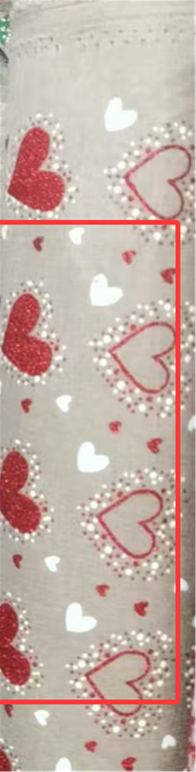 heart glitter ink printed imitation linen fabric