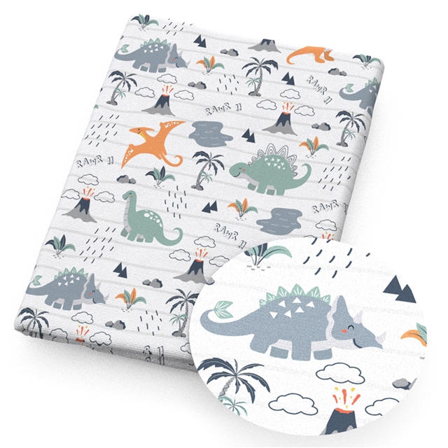 polyester cotton dinosaurs series polyester cotton fabric set (4 pcs/set)