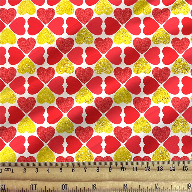 self printed gold foil faux leather fabric