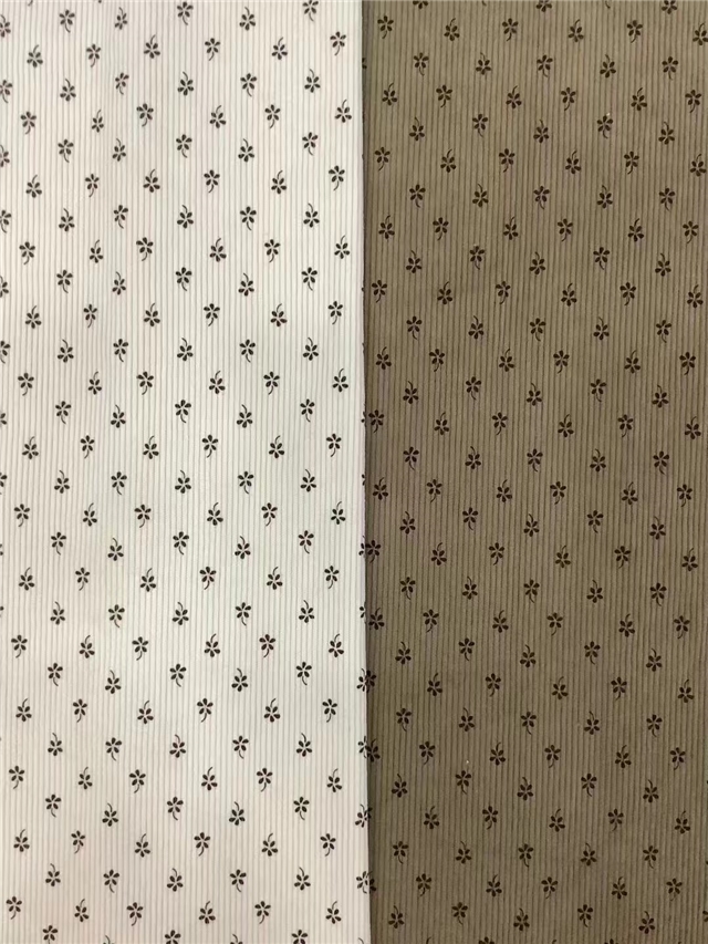 floral printed corduroy fabric