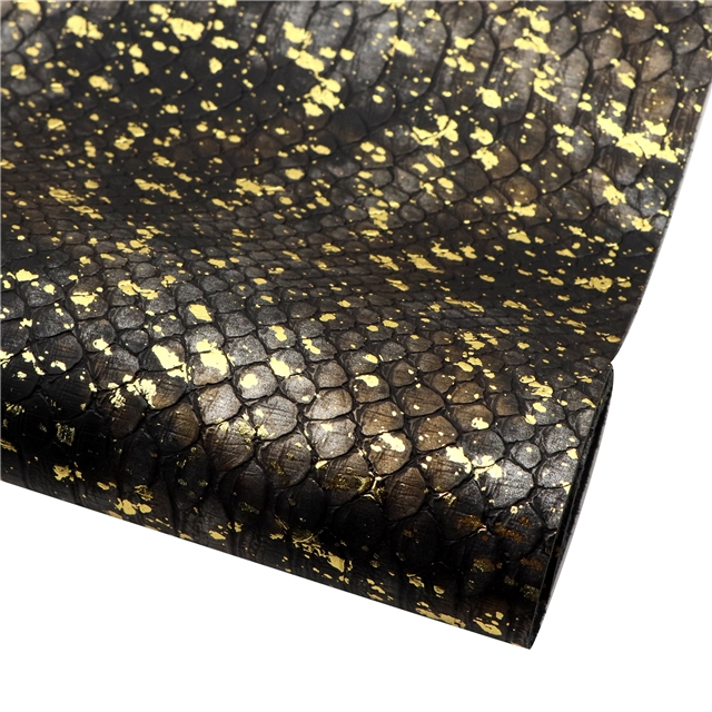 hot stamping silver snake patterned synthetic leather