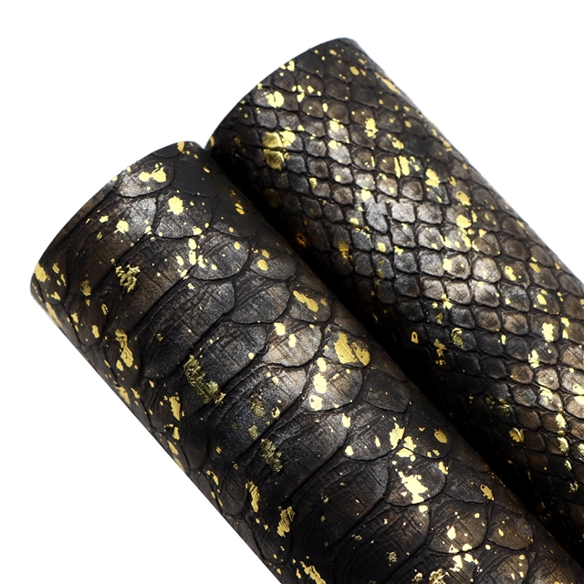 hot stamping silver snake patterned synthetic leather