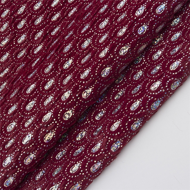 colorful laser hot silver droplet fish scale pattern PV velvet fabric