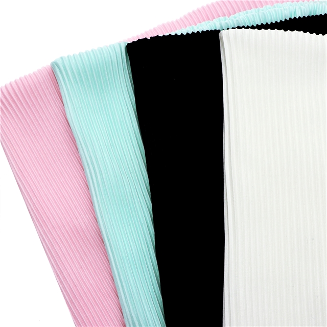 2 ways plain pleated knit fabric