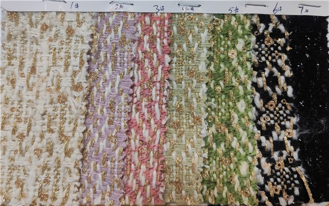 gold wire glitter sequins woolen woven small fragrant fabric