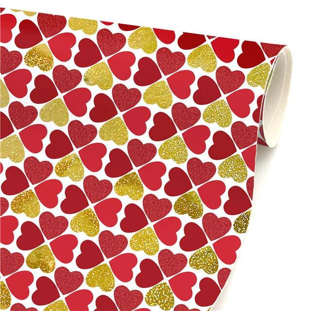 self printed gold foil faux leather fabric